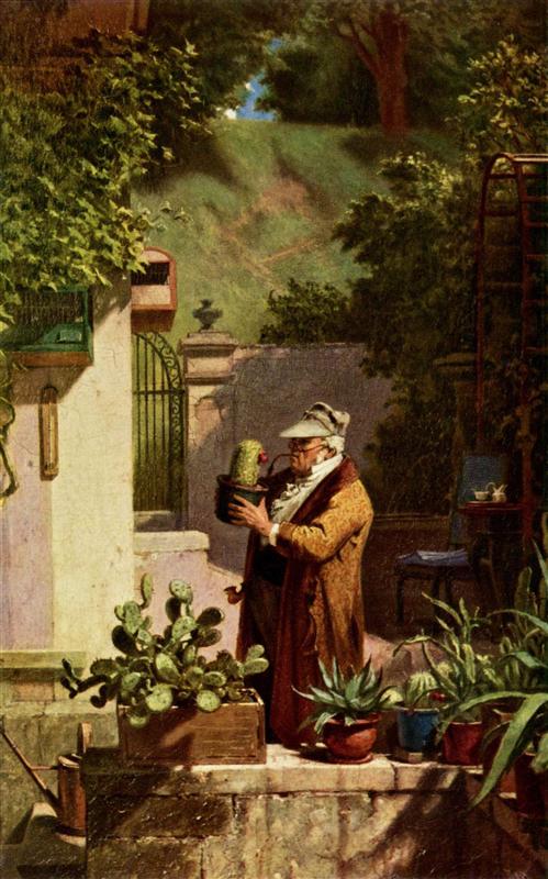"The Cactus Lover" by Carl Spitzweg