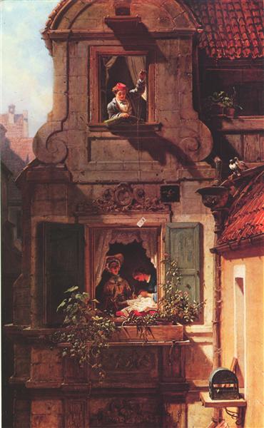 "The Intercepted Love Letter" by Carl Spitzweg