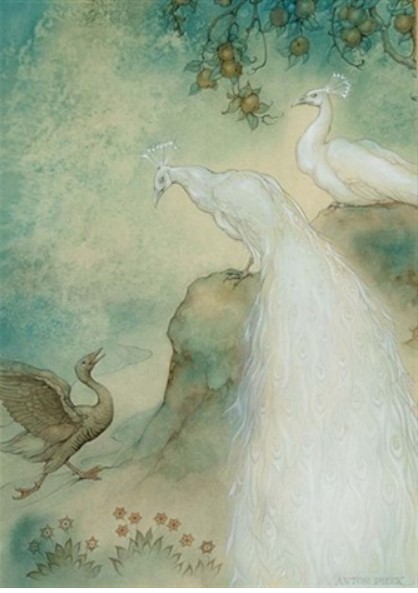 "The 146st night, the story of the goose and the couple of peacocks" by Anton Pieck