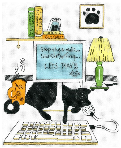 "Computer Cat" by Kathy Kelly 