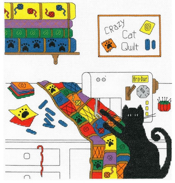 "Crazy Quilt Cat" by Kathy Kelly 