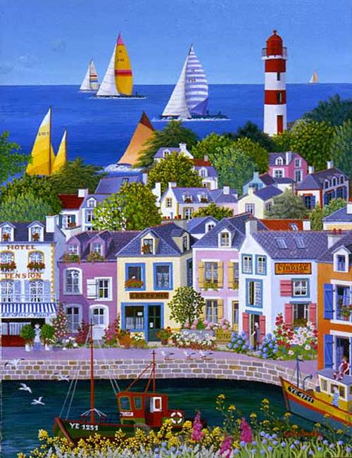 "Harbor and Regatta" by Cellia Saubry