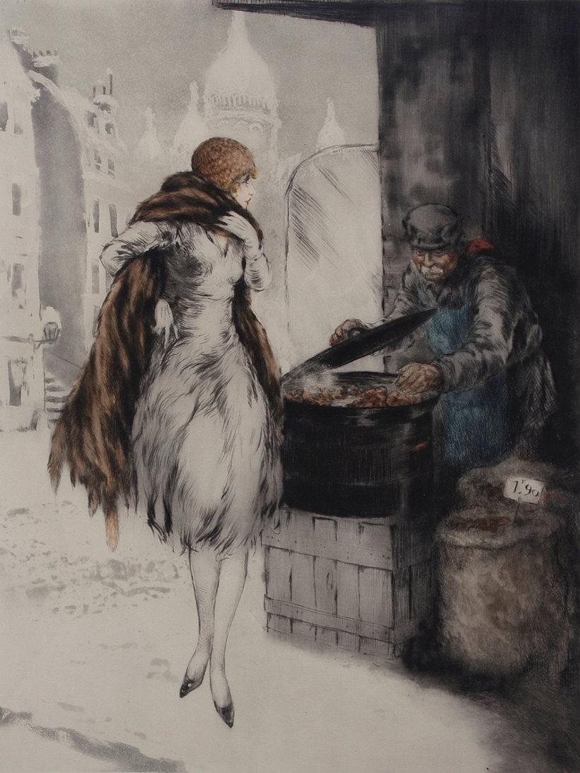 "Chestnut Vendor" by Louis Icart