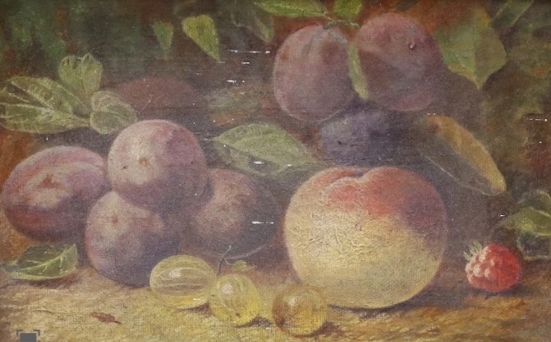 "Still life of plums" by George Clare