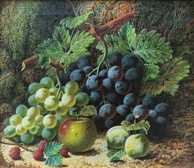 "Still Life of Fruits (Pair)" by Oliver Clare