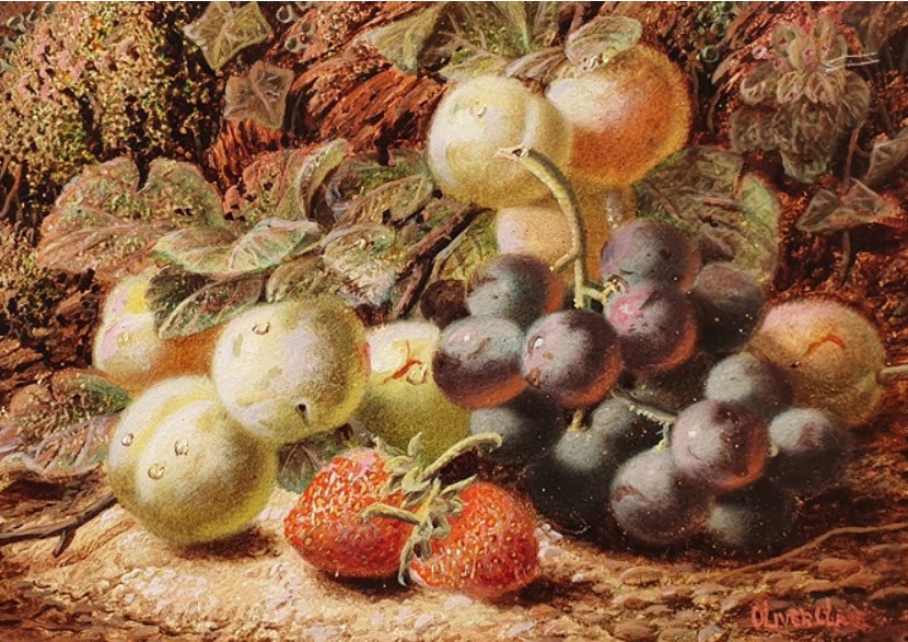 "Fruit Still Life (A Pair)" by Oliver Clare