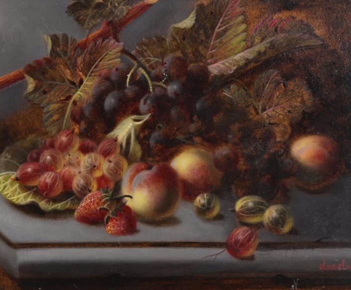 « Nature morte - Fruit sur table » par Oliver Clare