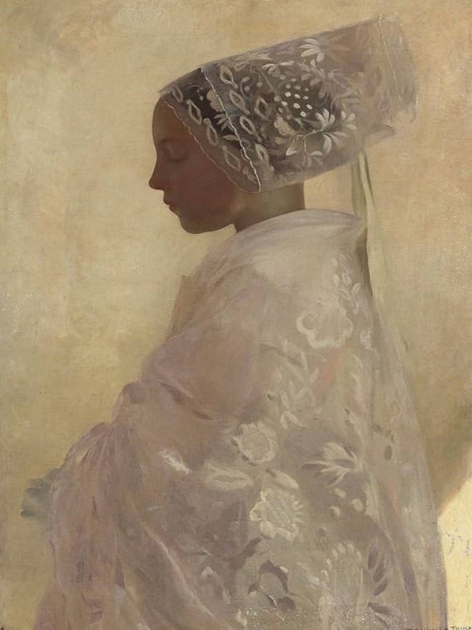 "A Maiden in Contemplation" by Gaston La Touche