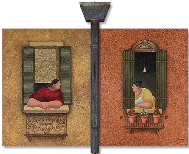 "Window Conversation" by Lowell Herrero