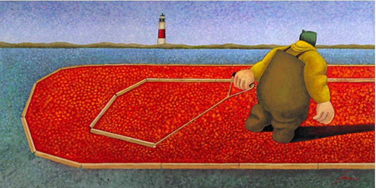 "Cranberry Harvest III " by Lowell Herrero