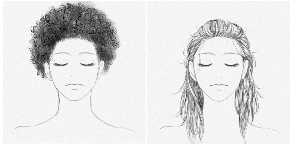 how to draw female hair step by step