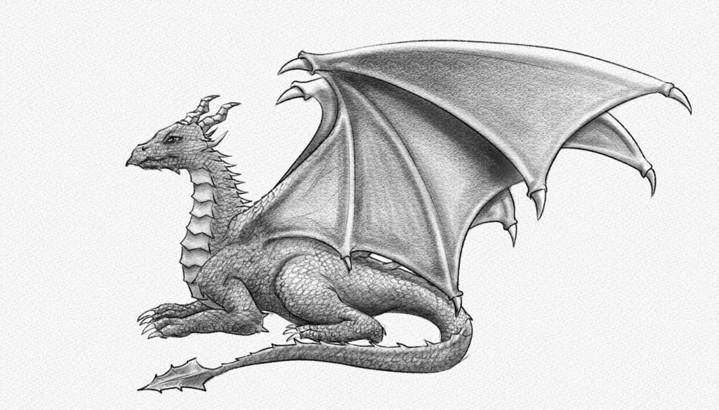 western dragon drawing