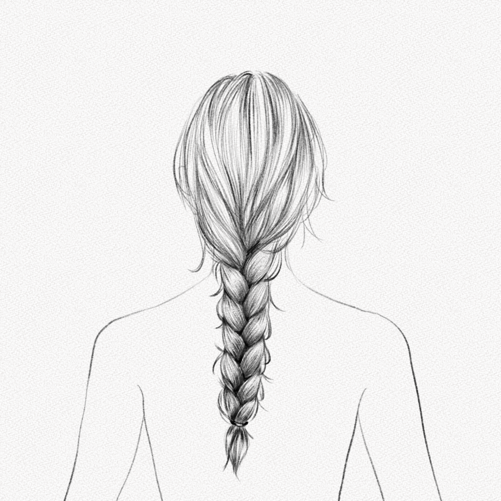 how to draw hair braids step by step