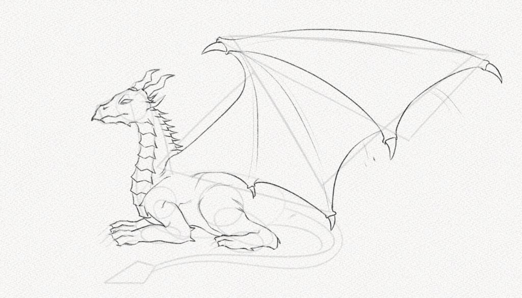 How to draw a dragon with a pencil step-by-step drawing tutorial