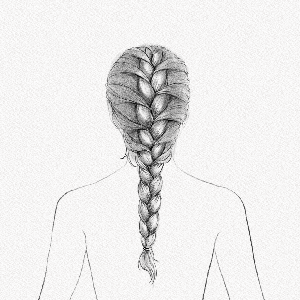 french braid drawing