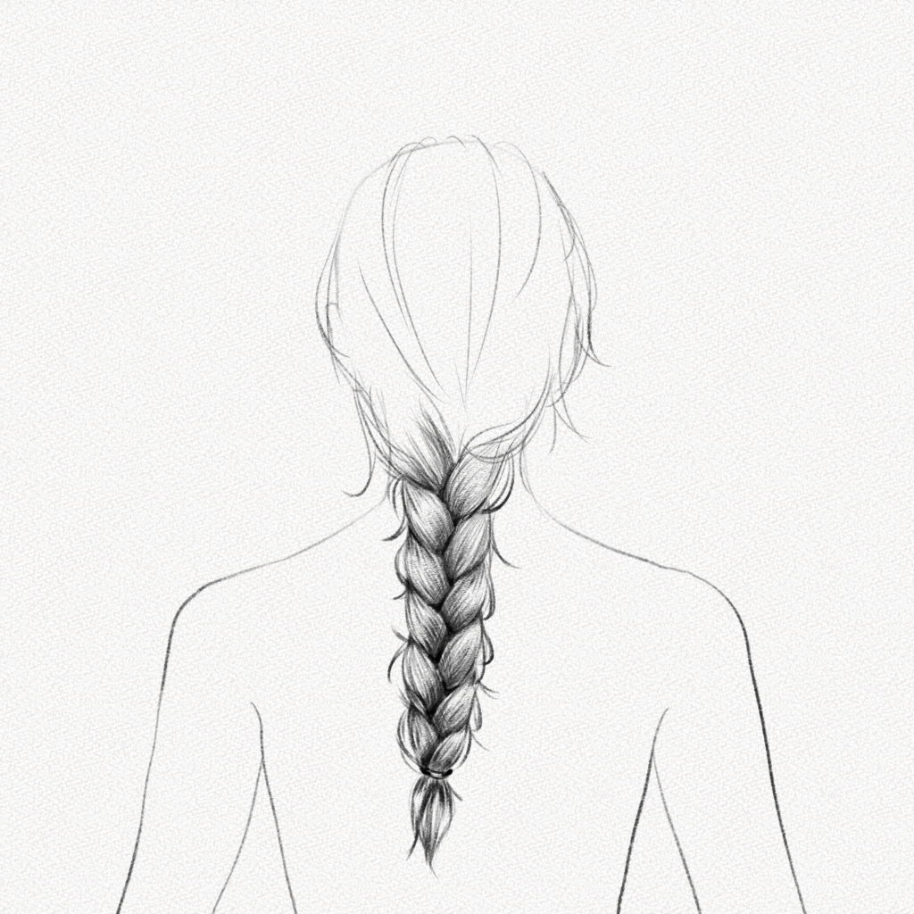 french braid drawing