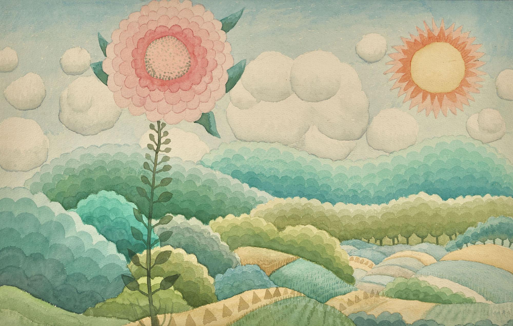 "Landschaft mit Blume und Sonne" by Ivan Rabuzin