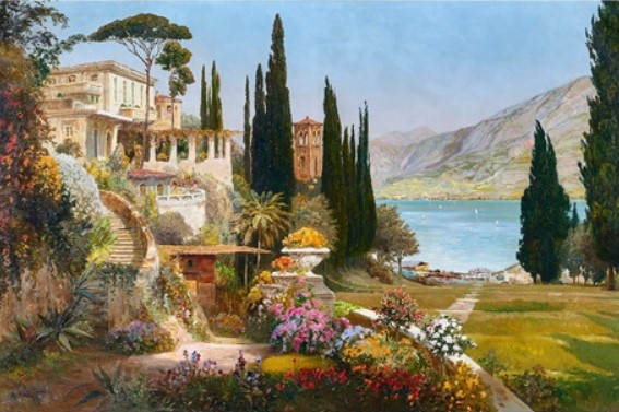 « Villa italienne, Lago di Como » par Alois Arnegger
