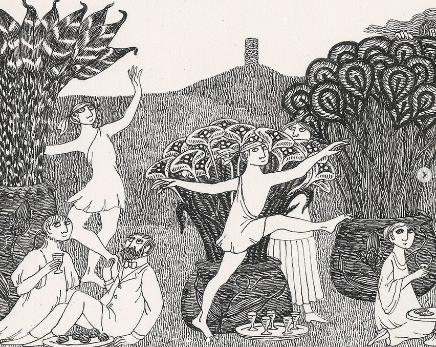 "Bacchanalia." by Edward Gorey