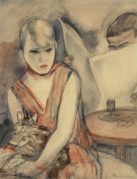 "Frau mit Katze" by Jeanne Mammen