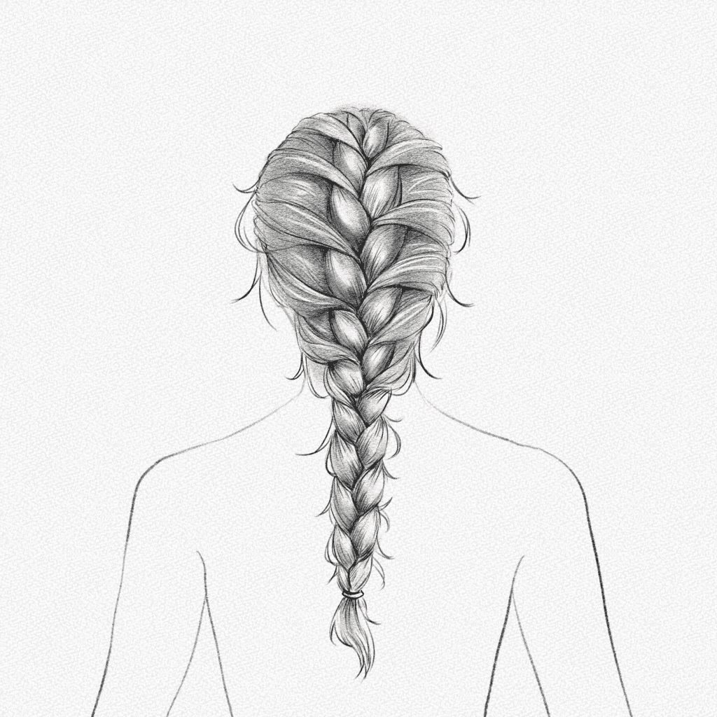 how to draw a braid