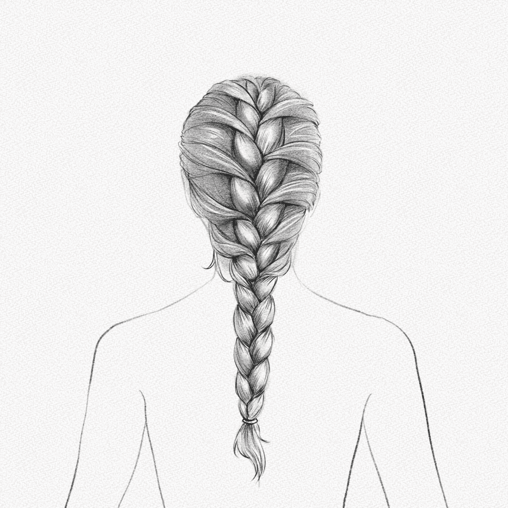 how to draw a braid