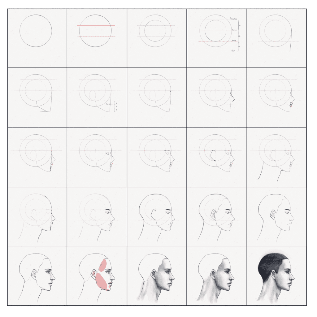 how to draw side profile