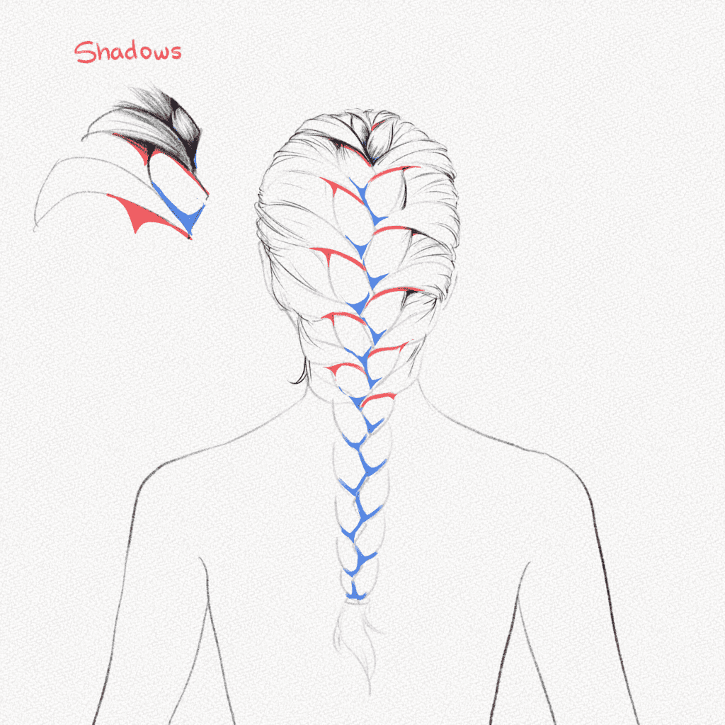 how to draw a braid