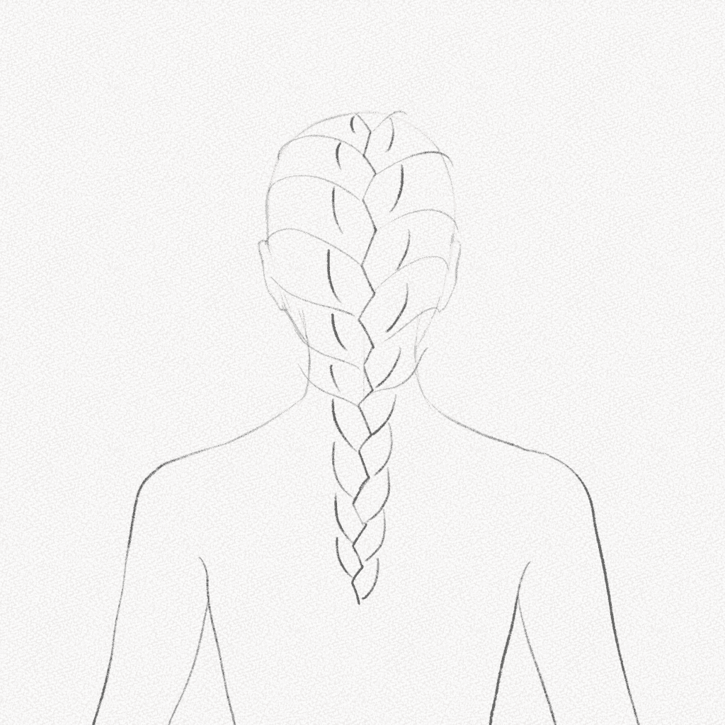 how to draw a braid