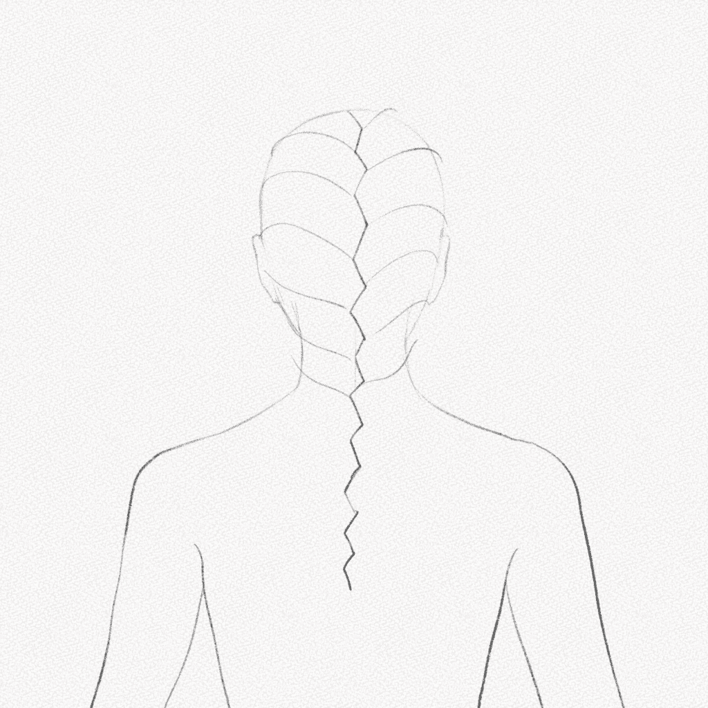 how to draw a braid