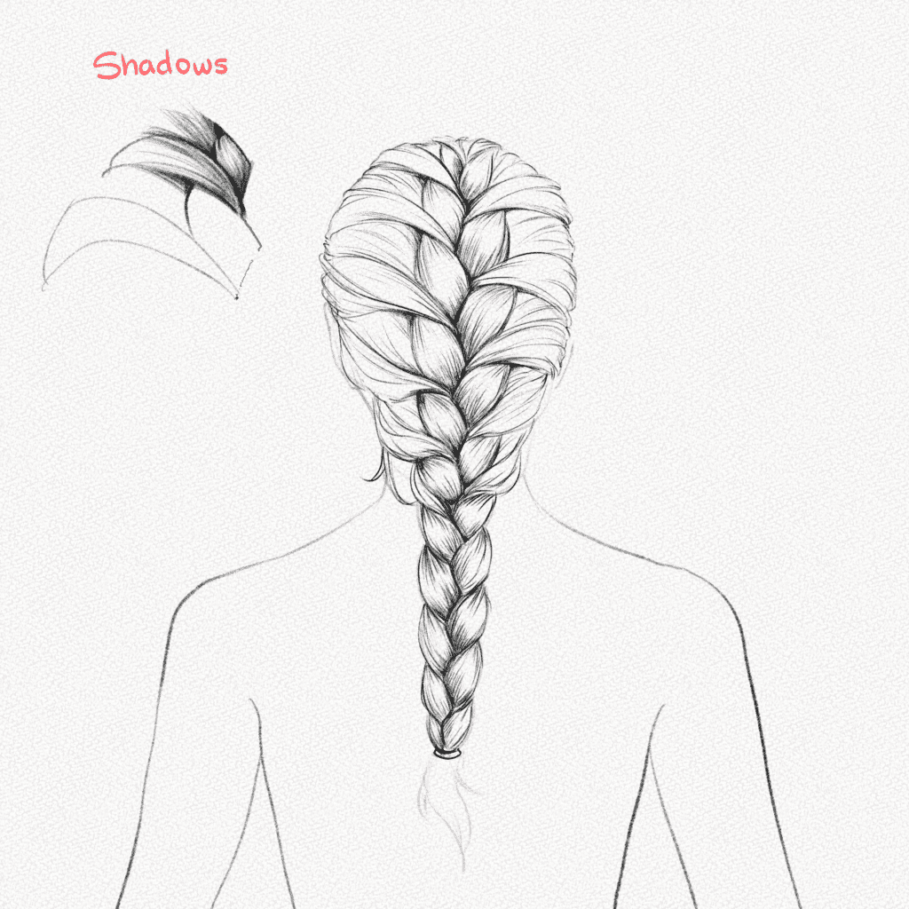 how to draw a braid