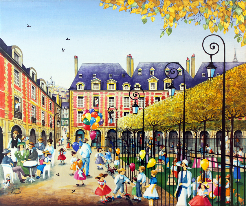 "Autumn Afternoon (Place de Vosges)" by Charlotte Lachapelle 