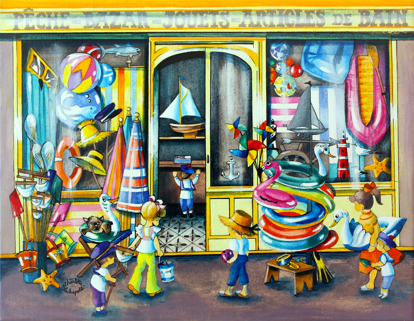 "Beach Toy Shop" by Charlotte Lachapelle 