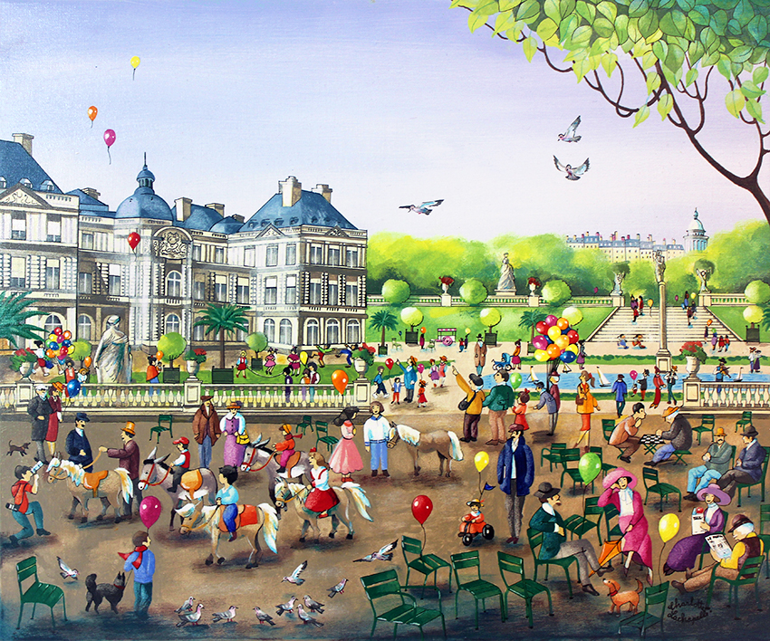 "Enjoying Luxembourg Garden" by Charlotte Lachapelle 