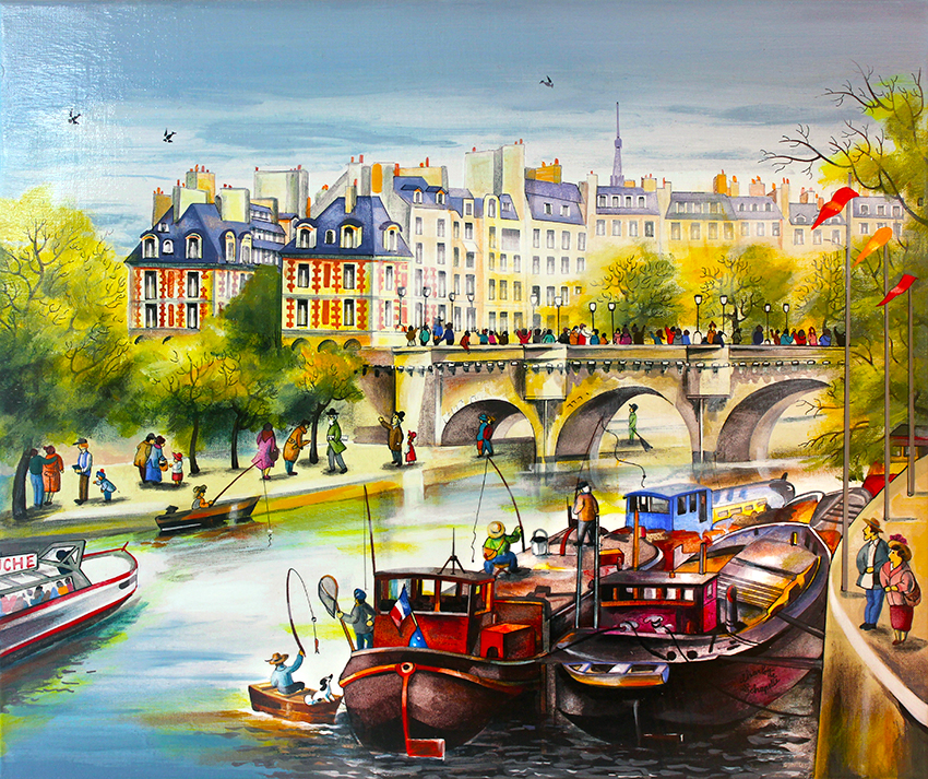 "The Pont Neuf Barges" by Charlotte Lachapelle