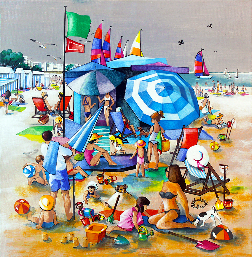 "A Chance Encounter at the Beach" by Charlotte Lachapelle