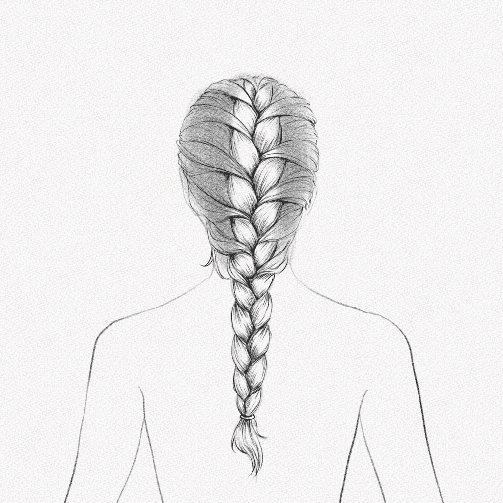 how to draw a braid