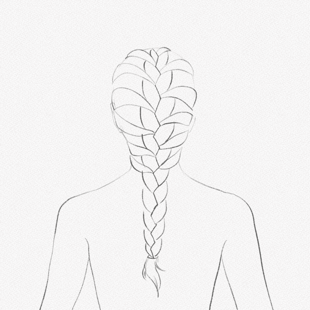 how to draw a braid