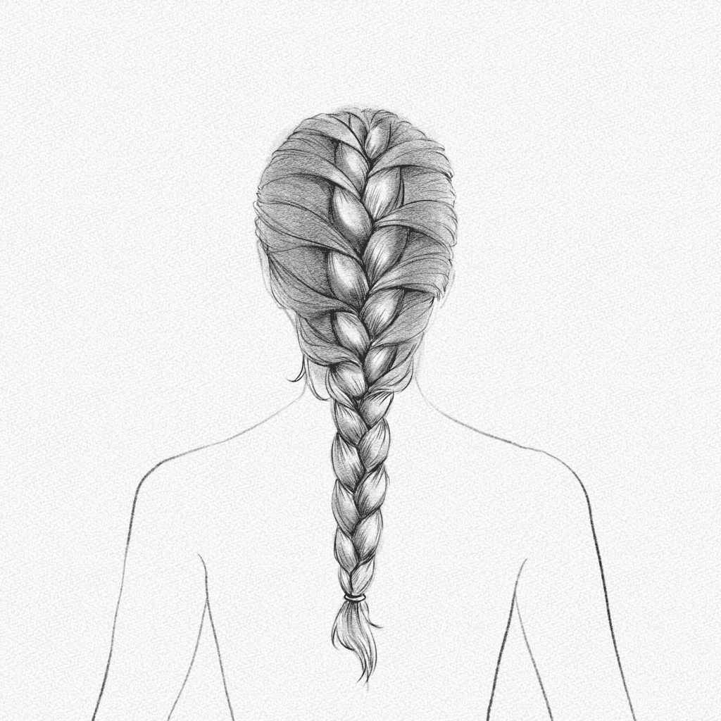 how to draw a braid