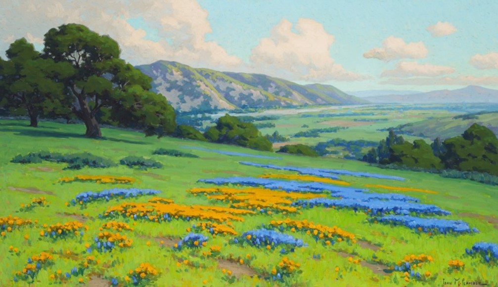 « Coquelicots et lupins près de Santa Paula, Californie » par John Marshall Gamble