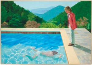 La peinture de David Hockney de 1972 Portrait d'un artiste (piscine avec deux figures)