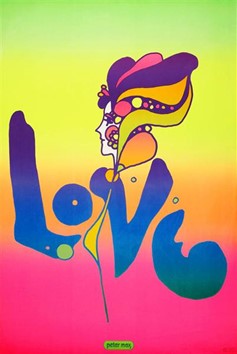 Aşk. 1969. Pop art posteri. Peter Max.