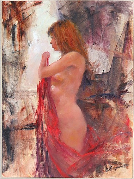 "NUDE FEMALE DRESSING" by Troy Acker 