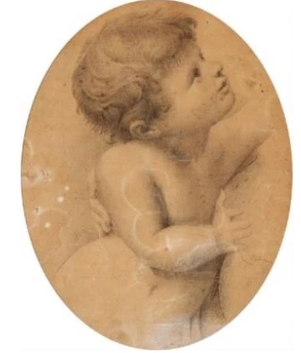 "A baby boy on his mother's lap" by Vilhelm Pedersen