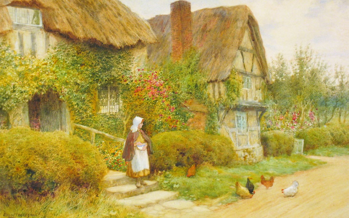 "Cottage Scene" by Arthur Claude Strachan