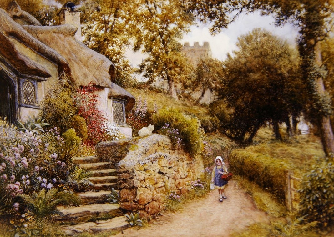"A Country Lane" by Arthur Claude Strachan