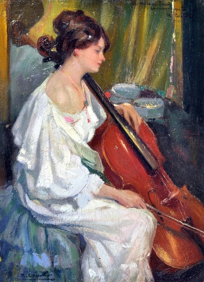 "La violoncellista" by Ulisse Caputo