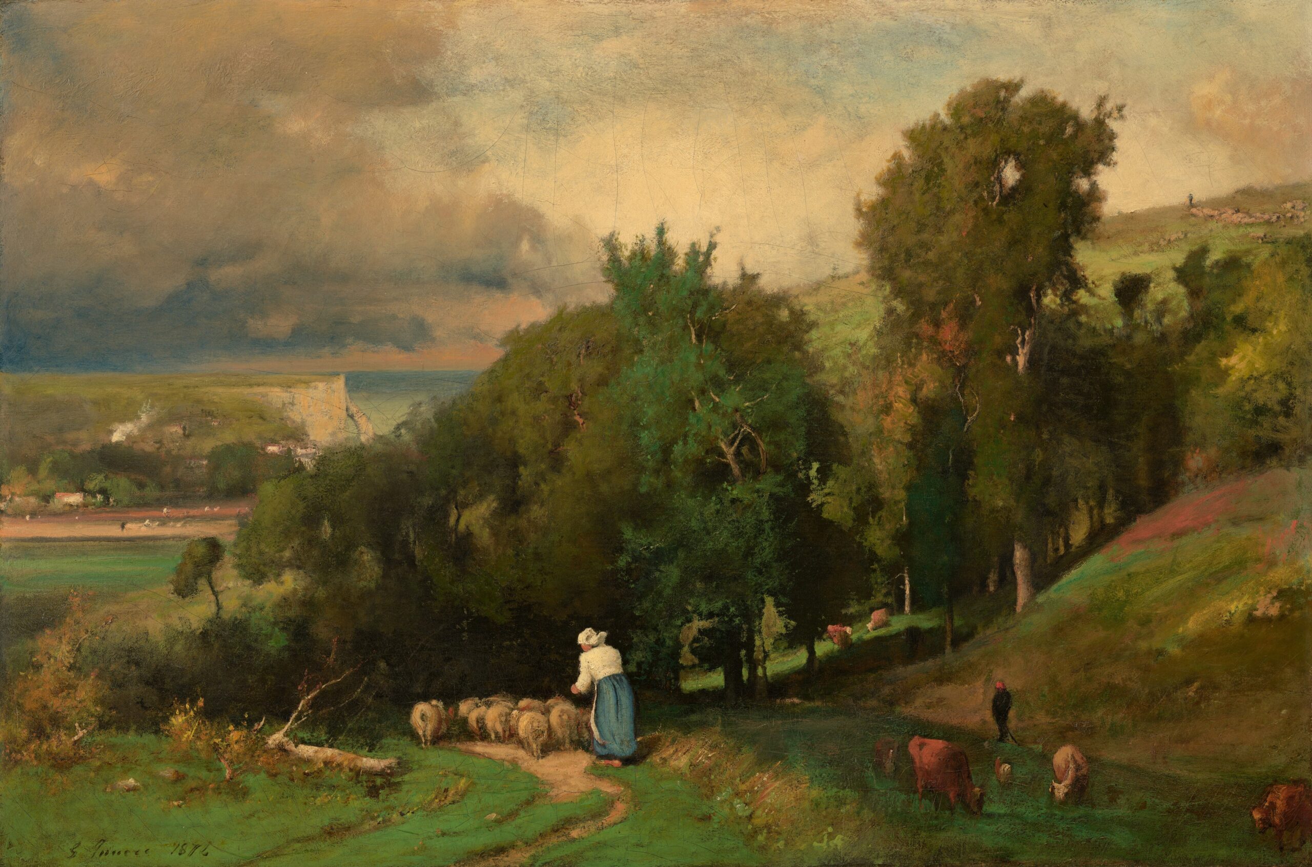 "Hillside at Étretat" by George Inness