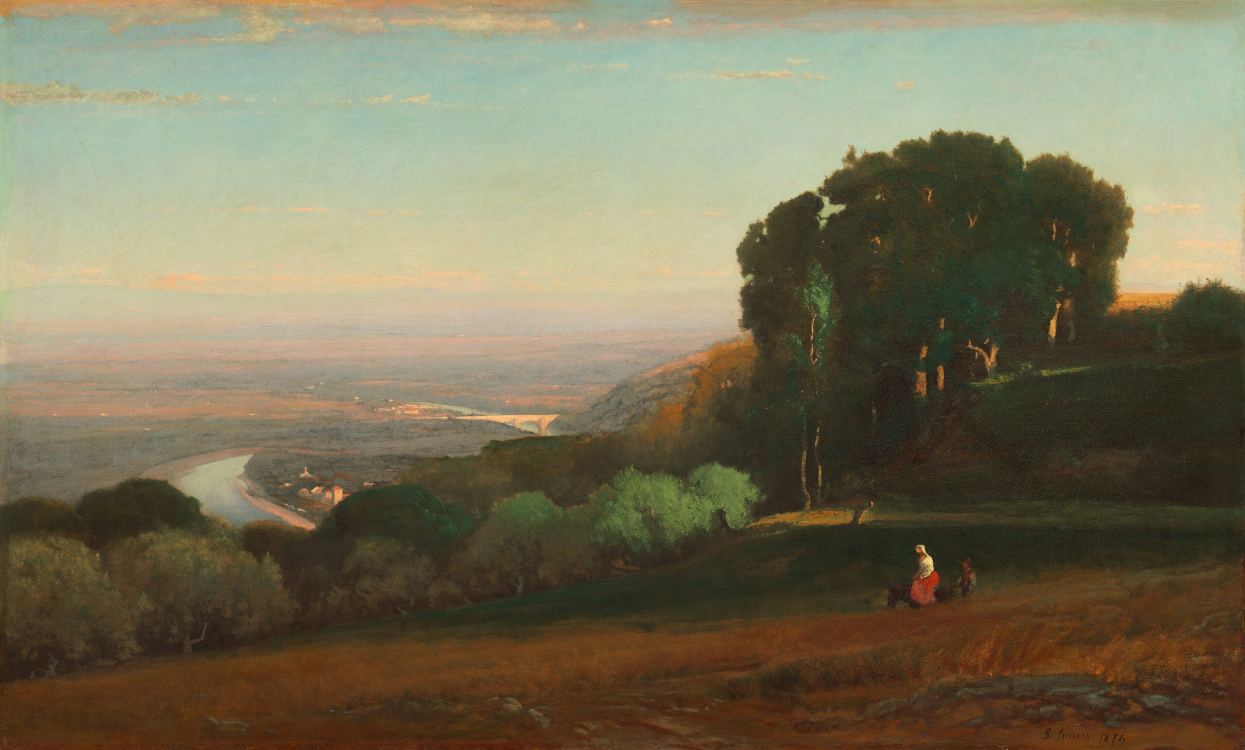 "View of the Tiber near Perugia" by George Inness