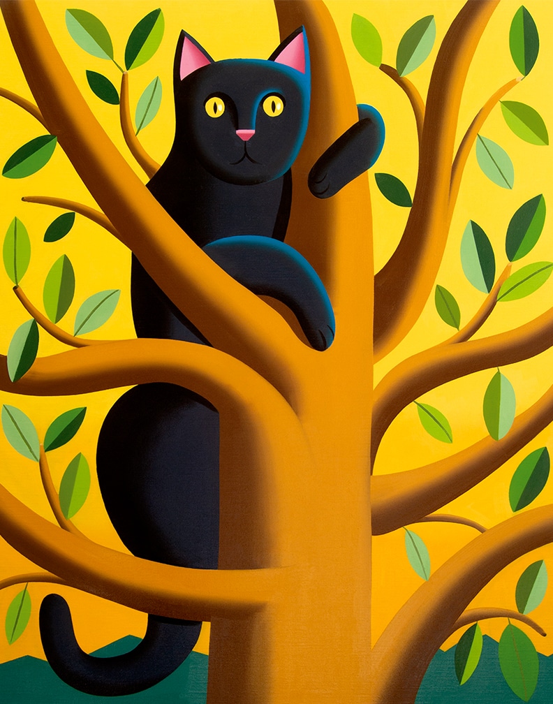 Cat up a tree by Juan de la Rica